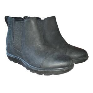 Sorel Evie II Chelsea Boot Womens 6 Leather Hidden Wedge Waterproof Ankle Bootie